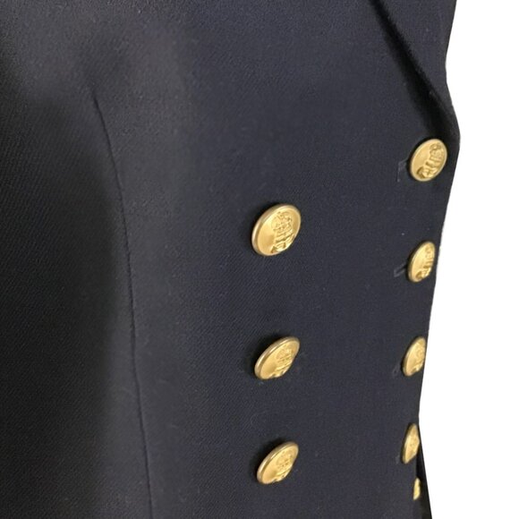 Lauren Ralph Lauren Vintage Black Double Breasted Wool Military Jacket NWOT - Picture 3 of 10